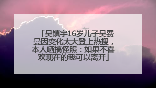 吴镇宇16岁儿子吴费曼因变化太大登上热搜，本人晒搞怪照：如果不喜欢现在的我可以离开