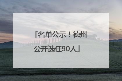 名单公示！德州公开选任90人