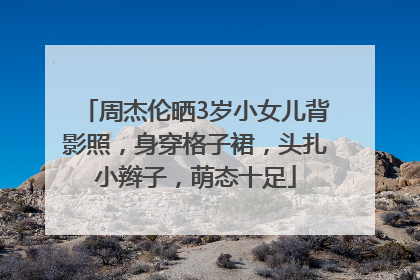 周杰伦晒3岁小女儿背影照，身穿格子裙，头扎小辫子，萌态十足