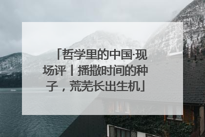 哲学里的中国·现场评丨播撒时间的种子，荒芜长出生机