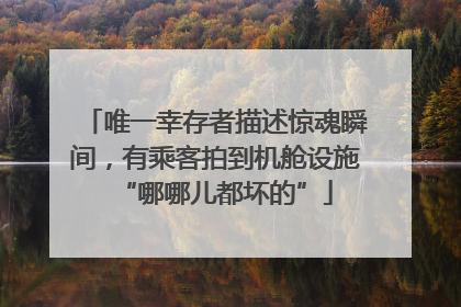 唯一幸存者描述惊魂瞬间，有乘客拍到机舱设施“哪哪儿都坏的”