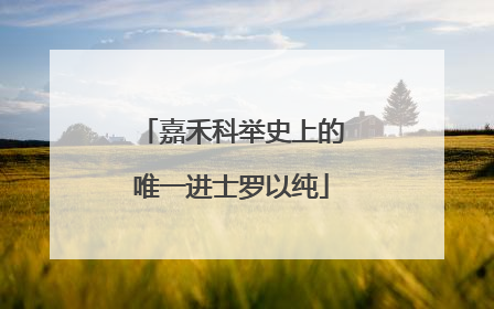 嘉禾科举史上的唯一进士罗以纯