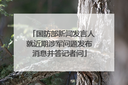 国防部新闻发言人就近期涉军问题发布消息并答记者问