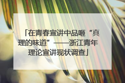 在青春宣讲中品咂“真理的味道”——浙江青年理论宣讲现状调查