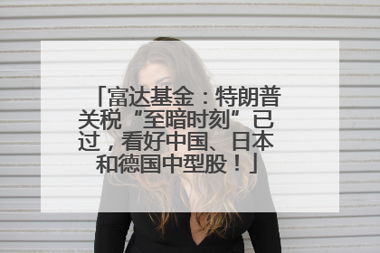 富达基金：特朗普关税“至暗时刻”已过，看好中国、日本和德国中型股！