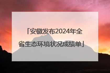 安徽发布2024年全省生态环境状况成绩单