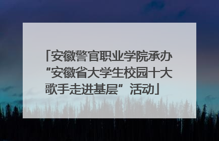 安徽警官职业学院承办“安徽省大学生校园十大歌手走进基层”活动