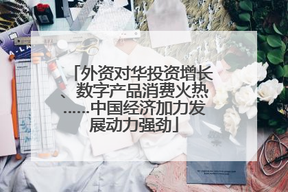 外资对华投资增长、数字产品消费火热……中国经济加力发展动力强劲