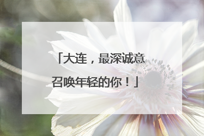 大连，最深诚意召唤年轻的你！
