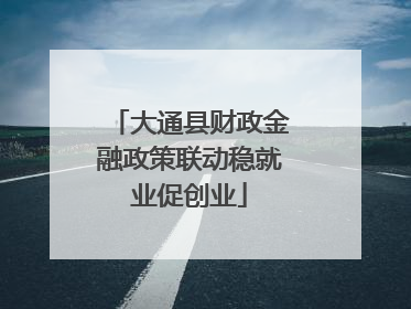大通县财政金融政策联动稳就业促创业