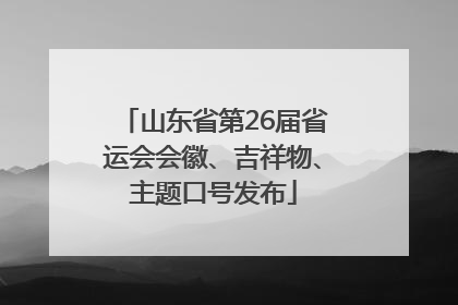 山东省第26届省运会会徽、吉祥物、主题口号发布