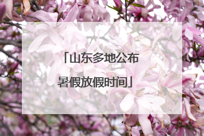 山东多地公布暑假放假时间