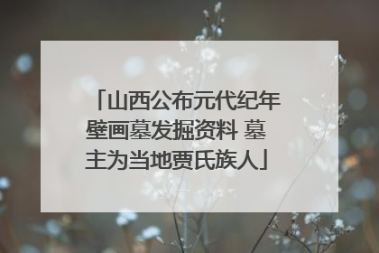 山西公布元代纪年壁画墓发掘资料 墓主为当地贾氏族人