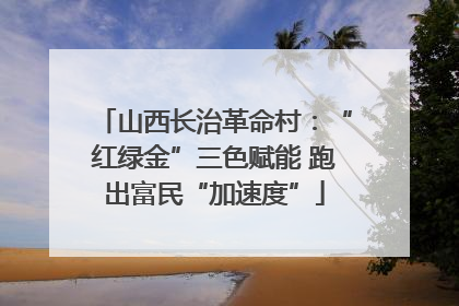 山西长治革命村：“红绿金”三色赋能 跑出富民“加速度”