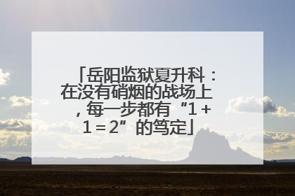 岳阳监狱夏升科：在没有硝烟的战场上，每一步都有“1＋1＝2”的笃定