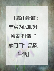 嵩山街道：丰富为民服务场景 打造“家门口”品质生活