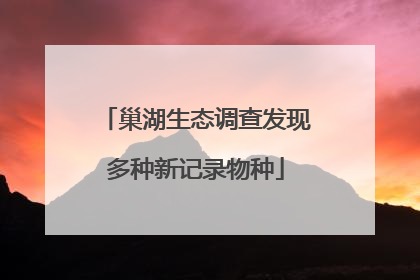 巢湖生态调查发现多种新记录物种