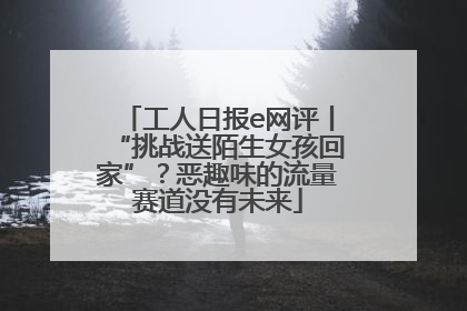 工人日报e网评丨“挑战送陌生女孩回家”？恶趣味的流量赛道没有未来