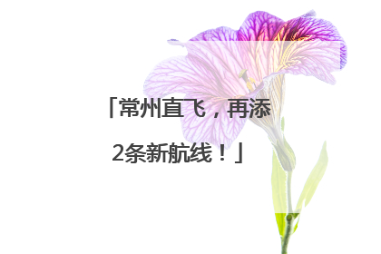 常州直飞，再添2条新航线！