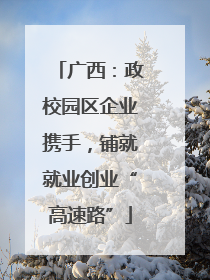 广西：政校园区企业携手，铺就就业创业“高速路”