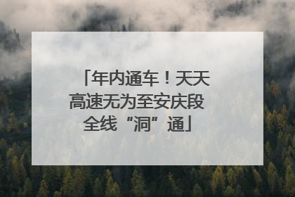 年内通车！天天高速无为至安庆段全线“洞”通