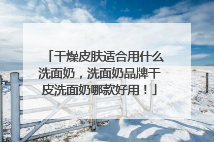 干燥皮肤适合用什么洗面奶，洗面奶品牌干皮洗面奶哪款好用！