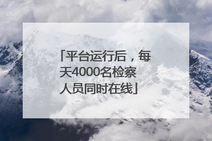 平台运行后，每天4000名检察人员同时在线