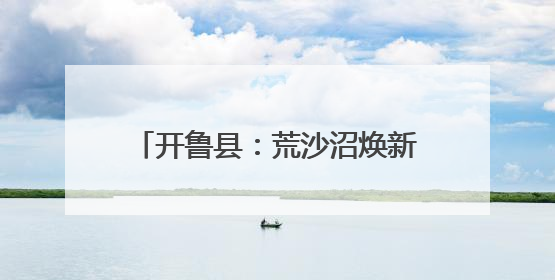 开鲁县：荒沙沼焕新颜 大地从此着绿衣