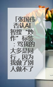张国伟否认AI智搜“炒作”标签：骂我的大多是同行，因为我做了别人做不了的事