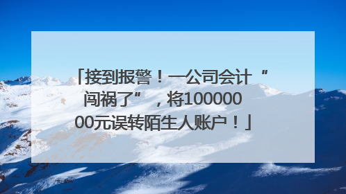 接到报警！一公司会计“闯祸了”，将10000000元误转陌生人账户！