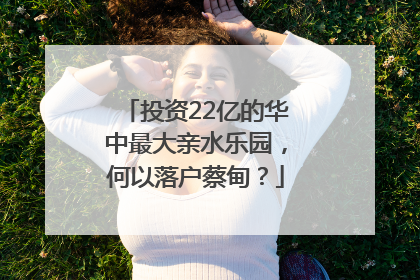投资22亿的华中最大亲水乐园，何以落户蔡甸？