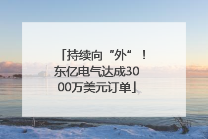 持续向“外”！东亿电气达成3000万美元订单