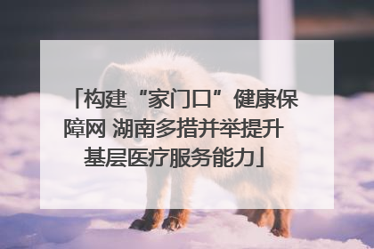 构建“家门口”健康保障网 湖南多措并举提升基层医疗服务能力