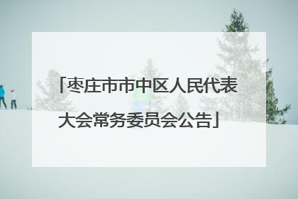 枣庄市市中区人民代表大会常务委员会公告