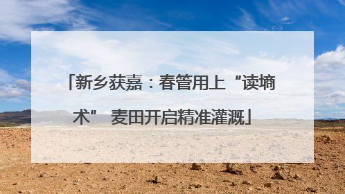 新乡获嘉：春管用上“读墒术” 麦田开启精准灌溉
