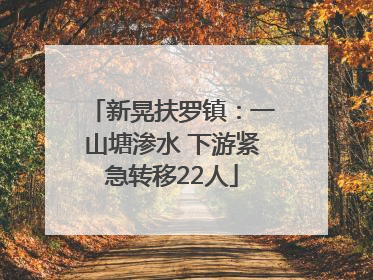 新晃扶罗镇：一山塘渗水 下游紧急转移22人