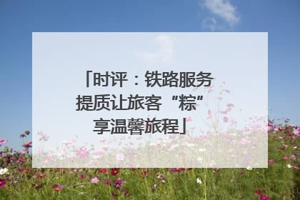 时评：铁路服务提质让旅客“粽”享温馨旅程