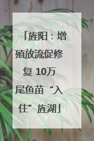 旌阳：增殖放流促修复 10万尾鱼苗“入住”旌湖