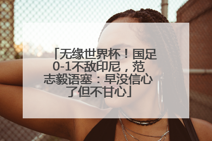 无缘世界杯！国足0-1不敌印尼，范志毅语塞：早没信心了但不甘心