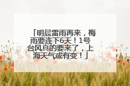 明晨雷雨再来，梅雨要连下6天！1号台风真的要来了，上海天气或有变！
