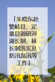 朱晓东赴繁峙县、定襄县调研河湖长制、林长制落实及防汛备汛等工作