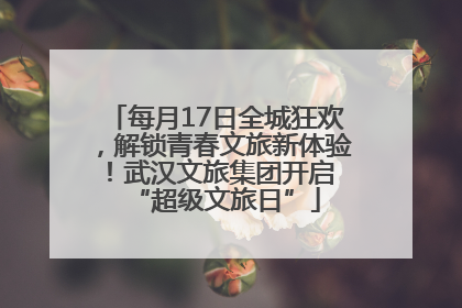 每月17日全城狂欢，解锁青春文旅新体验！武汉文旅集团开启 “超级文旅日”