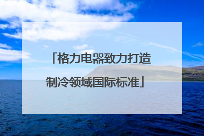格力电器致力打造制冷领域国际标准