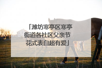 潍坊寒亭区寒亭街道各社区父亲节花式表白超有爱