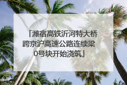 潍宿高铁沂河特大桥跨京沪高速公路连续梁0号块开始浇筑