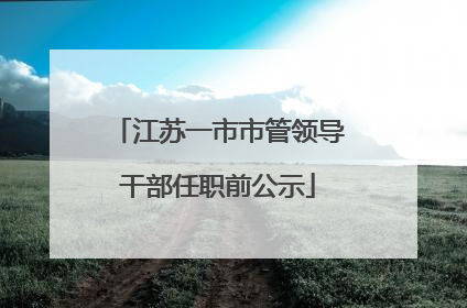 江苏一市市管领导干部任职前公示