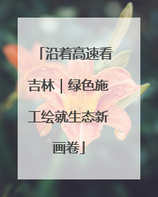 沿着高速看吉林｜绿色施工绘就生态新画卷