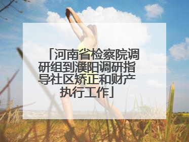 河南省检察院调研组到濮阳调研指导社区矫正和财产执行工作