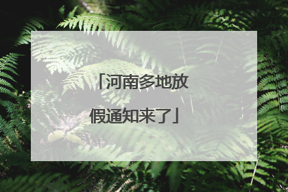 河南多地放假通知来了