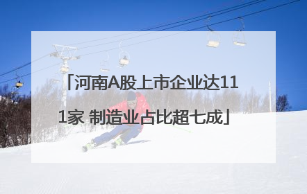 河南A股上市企业达111家 制造业占比超七成